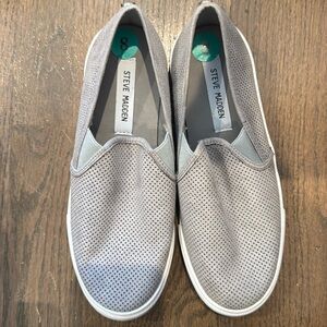 Gray Steve Madden slip-on sneakers